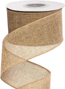 img 3 attached to 🎀 Natural Ribbli Burlap Wired Ribbon, 2.5" x 10 Yards - Solid Wired Edge Ribbon for Big Bows, Wreaths, Tree & Outdoor Decorations