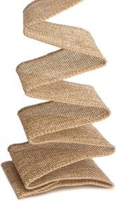 img 1 attached to 🎀 Natural Ribbli Burlap Wired Ribbon, 2.5" x 10 Yards - Solid Wired Edge Ribbon for Big Bows, Wreaths, Tree & Outdoor Decorations