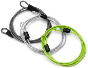 img 4 attached to GOOTRADES Lightweight Tiny U-Lock 3 Pack - Outdoor Travel Security Loop Cable Lock (2mm, 40 Inches Long)