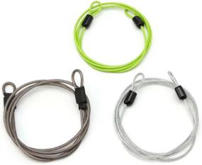 img 3 attached to GOOTRADES Lightweight Tiny U-Lock 3 Pack - Outdoor Travel Security Loop Cable Lock (2mm, 40 Inches Long)