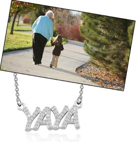 img 1 attached to 👵 ENSIANTH Yaya Necklace Grandma Jewelry - Yaya Letter Necklace for Nana, Mimi, Grammy, Gigi - Perfect Family Gift and Jewelry