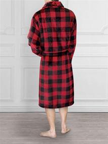 img 2 attached to 🛀 PAVILIA Buffalo Plaid Flannel Bathrobe with Pockets for Men