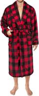 🛀 pavilia buffalo plaid flannel bathrobe with pockets for men logo