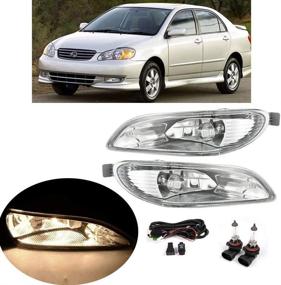img 4 attached to AutoJoy Club Fog Lights for Toyota Camry, Corolla, and Solara (2002-2008) - Clear Lens with Halogen Bulb Switch and Wiring Kit