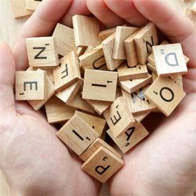 img 1 attached to 🔠 Premium Wooden Scrabble Tiles Letters - Complete Set for Word Game Enthusiasts