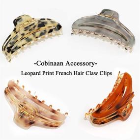 img 1 attached to 🍌 Tortoise Banana Barrettes: Fashion-Forward Celluloid French Design with Leopard Print - Set of 4 Packs for Women and Girls