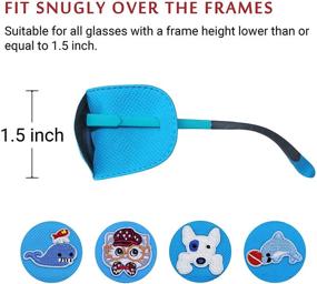 img 2 attached to 🔵 Blue 4-Piece Astropic Left Eye Patches for Kids Glasses - Enhance SEO