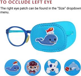 img 1 attached to 🔵 Blue 4-Piece Astropic Left Eye Patches for Kids Glasses - Enhance SEO