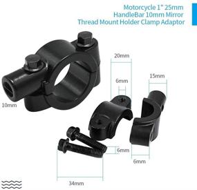 img 2 attached to 🏍️ Айнакскол 1: Рулевая Трубка Мотоцикла диаметром 25 мм с Зеркальным Креплением на Резьбовой Тыльной Стороне - Черный
