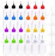 depepe 24pcs 30ml needle tip glue bottle with 8 color tips - ideal for quilling craft, acrylic painting, and diy projects plus 5 funnel logo