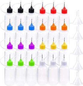 img 4 attached to DEPEPE 24pcs 30ml Needle Tip Glue Bottle with 8 Color Tips - Ideal for Quilling Craft, Acrylic Painting, and DIY Projects plus 5 Funnel