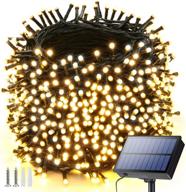 🌟 121ft solar string lights with 350 led, 8 modes, waterproof fairy lights for christmas, patio, garden, party, holiday decorations - warm white logo