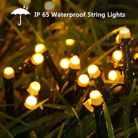 img 1 attached to 🌟 121ft Solar String Lights with 350 LED, 8 Modes, Waterproof Fairy Lights for Christmas, Patio, Garden, Party, Holiday Decorations - Warm White