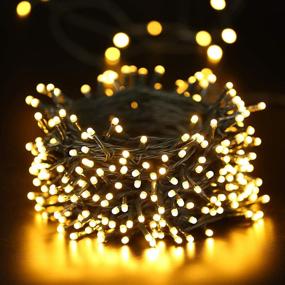 img 3 attached to 🌟 121ft Solar String Lights with 350 LED, 8 Modes, Waterproof Fairy Lights for Christmas, Patio, Garden, Party, Holiday Decorations - Warm White