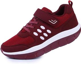img 4 attached to DADAWEN Platform Sneakers Comfortable Lightweight Women's Shoes