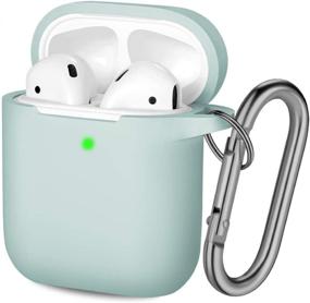 img 4 attached to 🔵 Soft Silicone Protective Cover for AirPods Case - Hamile, Front LED Visible, Compatible with AirPods 2/1, with Keychain Accessories, Suitable for Men, Women, Girls, Boys - Aqua