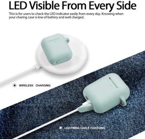 img 2 attached to 🔵 Soft Silicone Protective Cover for AirPods Case - Hamile, Front LED Visible, Compatible with AirPods 2/1, with Keychain Accessories, Suitable for Men, Women, Girls, Boys - Aqua