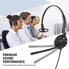 img 3 attached to 🎧 Corded Phone Headset RJ9 with Noise Canceling Mic - Compatible with Polycom, Mitel, Plantronic, Nortel, Shoretel, Aastra, Avaya, Lucent Landline Phones
