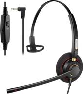 🎧 corded phone headset rj9 with noise canceling mic - compatible with polycom, mitel, plantronic, nortel, shoretel, aastra, avaya, lucent landline phones logo