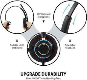 img 2 attached to 🎧 Corded Phone Headset RJ9 with Noise Canceling Mic - Compatible with Polycom, Mitel, Plantronic, Nortel, Shoretel, Aastra, Avaya, Lucent Landline Phones