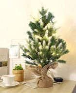 enhance your xmas decor with fristmas 24” tabletop christmas tree: pre-lit 🎄 flocked mini pine tree with lights, battery operated illuminated artificial tree for home decoration логотип