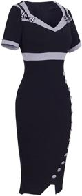 img 2 attached to 👗 HOMEYEE Women's UB220 Elegant Sweetheart Neck High Waist Career Dress: A Timeless and Sophisticated Choice for Professional Women