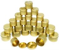🕯️ 24 pack small candle tins - 12x 4oz & 12x 2oz - slip lid silver/gold - metal storage box for party supplies, spices, gifts - ideal for candle making, balms, gels (gold) logo