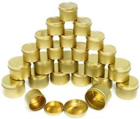 img 4 attached to 🕯️ 24 Pack Small Candle Tins - 12x 4oz & 12x 2oz - Slip Lid Silver/Gold - Metal Storage Box for Party Supplies, Spices, Gifts - Ideal for Candle Making, Balms, Gels (Gold)