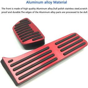 img 2 attached to Red Non-Slip Aluminum Alloy Pedal Cover for Automatic Toyota Camry 2018-2020: No Drill Brake Gas Accelerator Accessories (2pcs)