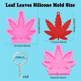 img 3 attached to 🍁 Maple Leaf Silicone Molds – 2 PCS | Leaves Shaped Keychain Molds for Chocolate Candy, Clay, and DIY Crafting | Includes 10 Key Rings with Chain | Perfect for Baking, Cake Decorating, and Topper Decoration | Vibrant Pink