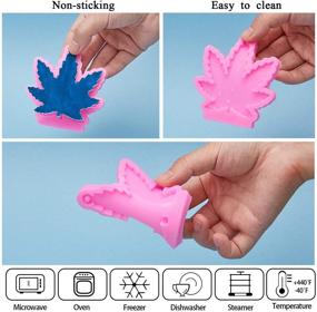 img 2 attached to 🍁 Maple Leaf Silicone Molds – 2 PCS | Leaves Shaped Keychain Molds for Chocolate Candy, Clay, and DIY Crafting | Includes 10 Key Rings with Chain | Perfect for Baking, Cake Decorating, and Topper Decoration | Vibrant Pink