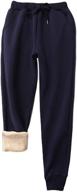 👖 womens fleece-lined sherpa active jogger sweatpants - yeokou warm winter running pants logo