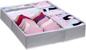 img 4 attached to ManGotree Underwear Drawer Organizer: Collapsible Divider Box for Storing Bra, Socks, Ties, and Scarves (4 Pack)