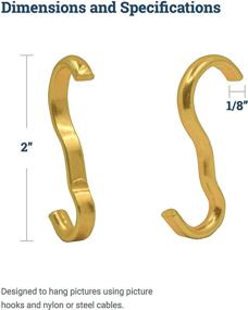 img 3 attached to 🖼️ Narrow Picture Rail Hooks in Elegant Brass Finish - 10 Pack - Ideal Molding Hooks
