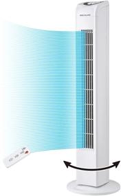 img 4 attached to 30-Inch Bladeless Tower Fan - Free Village JTF-03R: Portable Tower Fan with Remote, 7.5 Hours Timer, 70° Oscillation, Compact Size, 3 Modes, 3 Speed Settings - Safe for Kids and Pets, White