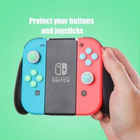 img 1 attached to 🐾 Paw Print Thumb Grip Caps for Nintendo Switch - Animal Crossing New Horizons"