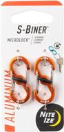 nite ize s-biner microlock 2-pack orange aluminum locking key holder: enhanced seo-friendly product name logo