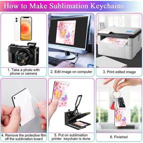 img 1 attached to 🔑 Premium Sublimation Keychain Blanks Bulk Kit: Tuceyea 120Pcs Set with Rectangle Sublimation Blanks, Tassels, Rings, and Jump Rings for DIY Crafting