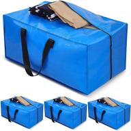 📦 rihim blue storage totes pack of 4 - heavy duty extra large moving bags with handles and zippers for dorm college, space saving and storage supplies логотип