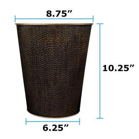 img 3 attached to Blue Donuts 6 Liter Stainless Steel Wastebasket for Bedroom, Bathroom, Trash Can (Bronze)