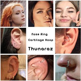 img 2 attached to 💎 Thunaraz Stainless Cartilage Earring: A Stylish Piercing Choice for Women's Jewelry and Body Accessories