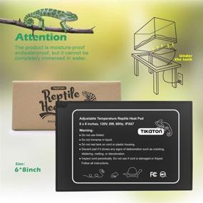 img 3 attached to 🦎 Adjustable Temperature Reptile Heat Pad - Under Tank Heater for 10-20gal/30-40gal Tanks, Terrarium Heat Mat for Turtles, Snakes, Lizards, Frogs, Spiders, and Plant Boxes