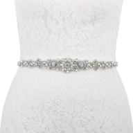 💎 aw bridal silver rhinestone crystal belt sash - handmade wedding dress belts for women: a perfect bridal belt for bride & bridesmaids logo