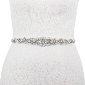 img 4 attached to 💎 AW BRIDAL Silver Rhinestone Crystal Belt Sash - Handmade Wedding Dress Belts for Women: A Perfect Bridal Belt for Bride & Bridesmaids