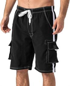 img 4 attached to FASKUNOIE Swimming Shorts Short Pockets