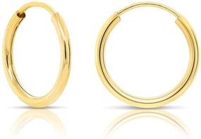 img 4 attached to 💍 10-18mm Round Endless Hoop Earrings in 14k Yellow Gold