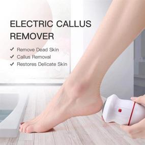 img 3 attached to 🦶 Red Portable Electric Foot File Callus Remover: SILINICE Replacement Grind Head for Cracked Heels & Dead Skin