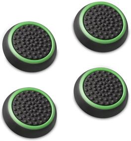 img 4 attached to Fosmon (Pack of 4) Analog Stick Thumb Grip Controllers for Improved Performance, Compatible with PS5, PS4, Xbox One, Xbox Series X/S (Black/Green)
