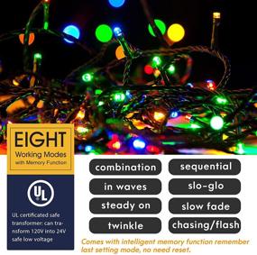 img 3 attached to 🎄 FORSPARK 105Ft 300 LED Multicolor Outdoor Christmas String Lights - LED Christmas Tree Fairy Twinkle Lights for Indoor and Outdoor Decor, Perfect for Halloween, Garden, Patio, Wedding, Party, and Holiday