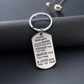 img 3 attached to Stainless Steel Key Chain Ring You Are Braver Stronger Smarter Than You Think Pendant Family Friend Gift (Zinc Alloy)